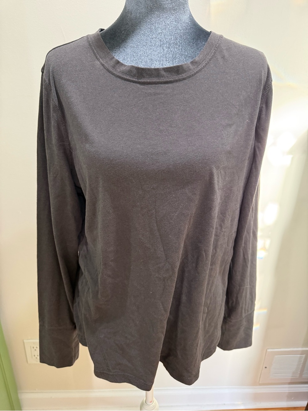 Classic Long-Sleeve Crewneck Tee — Taupe